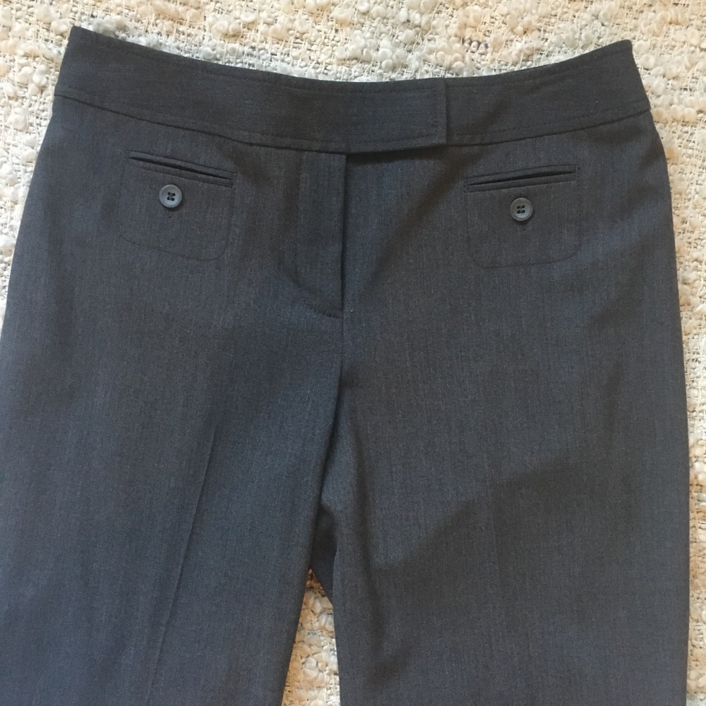 Ann Taylor LOFT Gray Wideleg Dress Pants 4 Petites - Picture 2 of 5